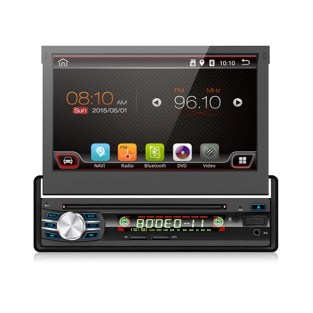 

1 Din Android Car Multimedia Auto Radio DVD Player GPS Navigation With 7" Touch Screen Detachable Panel Support WIFI MIRROR LINK