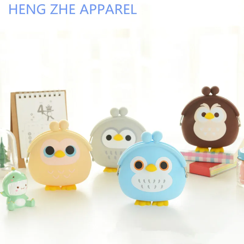 

2019 New Coin Purse Women Small Wallet Washer silicone cartoon Phone Purse bunny penguin Portable change bag