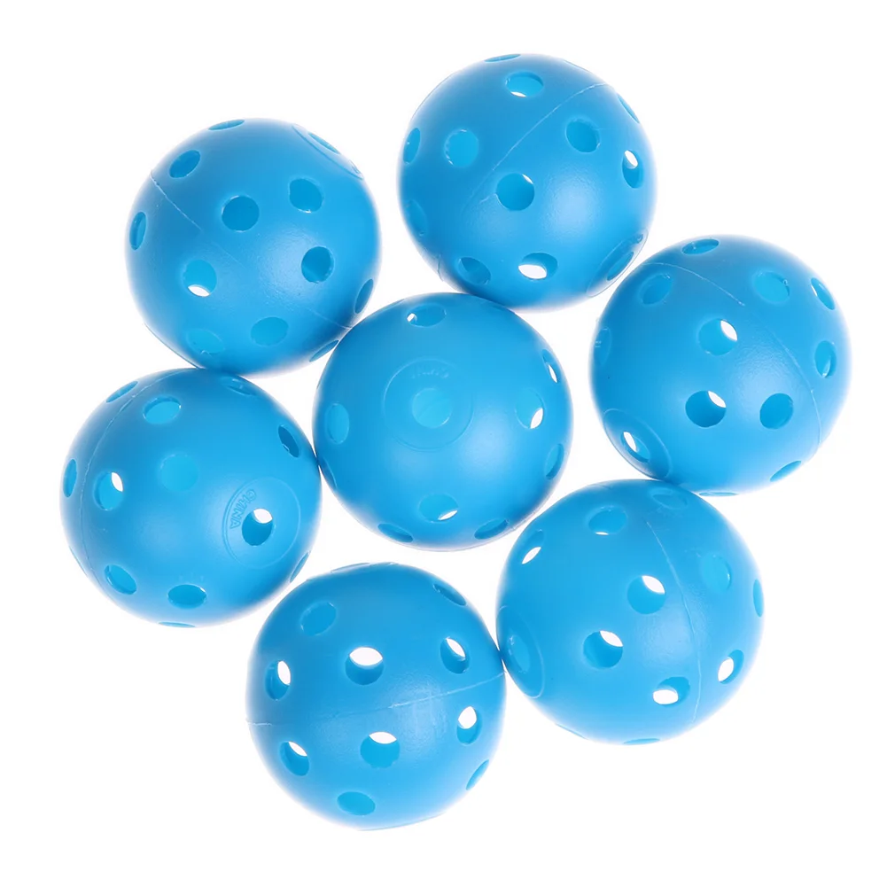12 قطعة/المجموعة البلاستيك كرات الجولف Whiffle تدفق الهواء الجوف ممارسة الغولف التدريب الرياضية كرات داخلي في الهواء الطلق ممارسة الأزرق كرة جول...