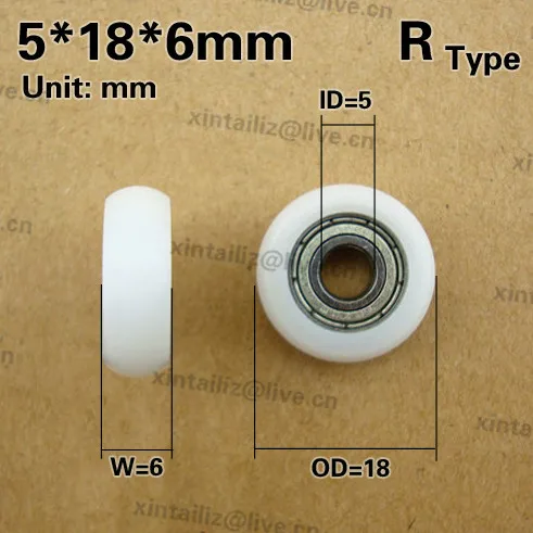 [R0518-6] Высокое качество 695zz подшипниковое колесо небольшого ролика 5*18*6 подшипниковое внешнее колесо 18mround шкив
