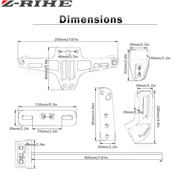 Алюминиевый кронштейн для номерного знака мотоцикла YAMAHA YZF R1 R3 R6 R15 R25 FZ6|mt 09|motorcycle