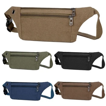 

Men Sport Canvas Belt Bag Women Waterproof Running Phone Bag