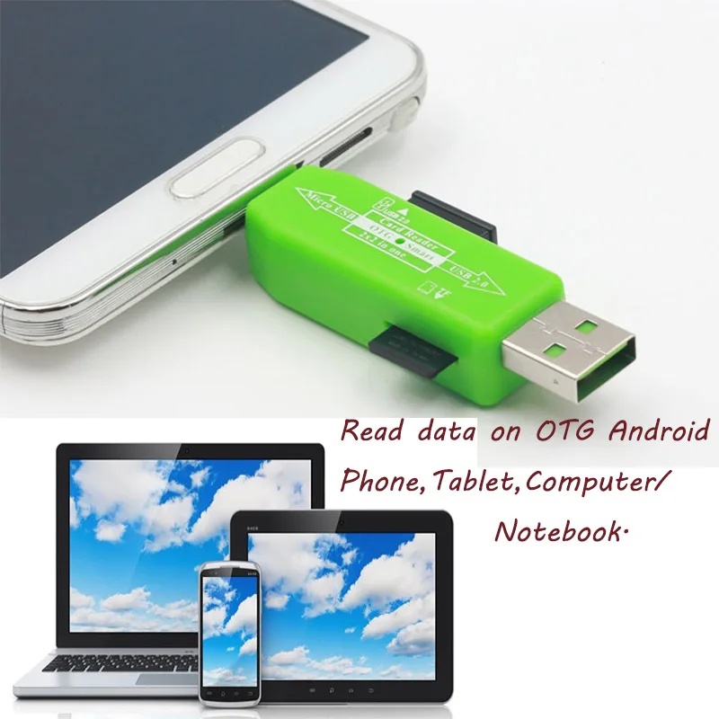 ULIFART недавно OTG кард ридер USB HUB2.0 адаптер Высокая скорость Смарт TF комплект