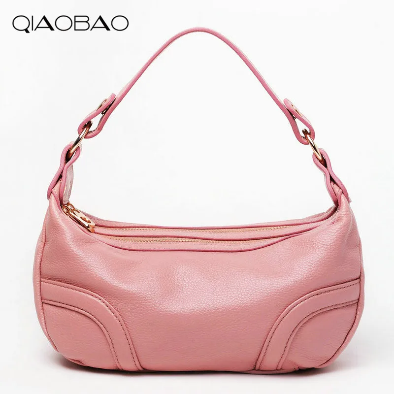 

QIAOBAO New Fashion 100% Soft Real Genuine Leather Bag Women's Handbag Ladies Shoulder Tote Messenger Bag Purse Satchel