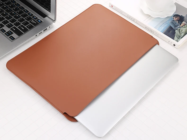 

Leather Laptop Sleeve Notebook Bag For Macbook Air 13 inch A1466 A1369 Unisex Liner Sleeve For Apple Macbook Retina 12 inch