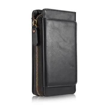 

S9 case PU Leather Wallet case For Samsung galaxy S9 plus flip cover Clutch Wrist Bag zipper Handy Bags + Card Slots fundas RED