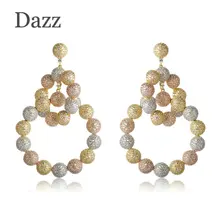 Dazz 2018 Classic Luxurious Circles Shape Wedding Earrings Full Zircons Three Colors Copper Jewelry Women Lady Party Accessories