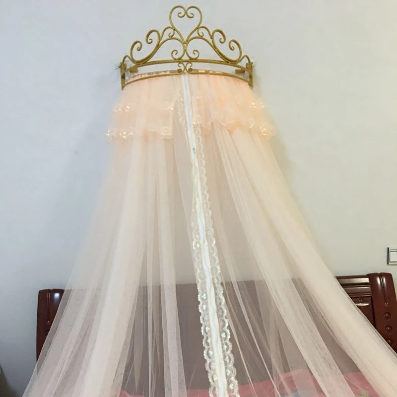 gold European crown bed curtain shelf