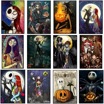 

diy diamond embroidery"Sally and Jack Cartoon full square/round nightmare before christmas 5d diamond painting Halloween gift