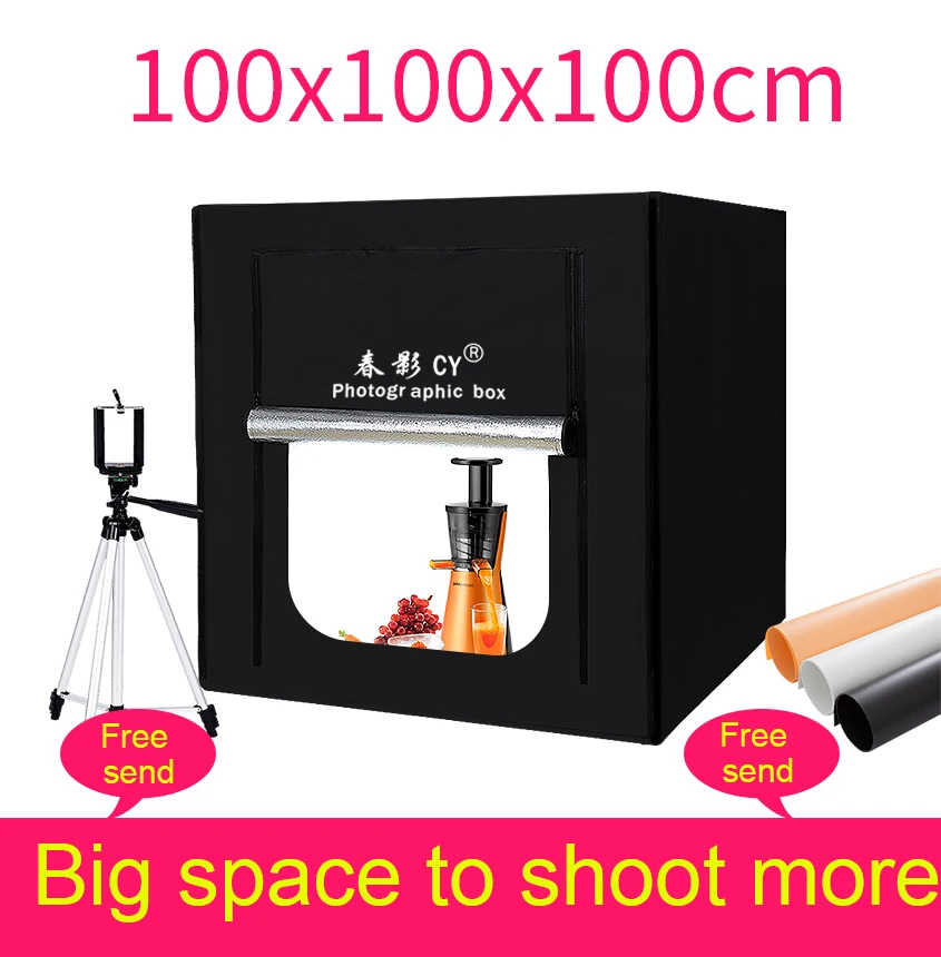 100 см Photo Studio со светодиодным освещением софтбокс съемки фото светильник палатка +