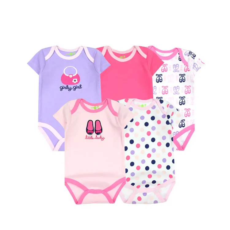 Комплекты одежды для малышей, 5 шт./партия, комплект одежды с короткими рукавами для мальчиков, костюмы для малышей комплект одежды для новорожденных девочек и мальчиков - Цвет: baby romper