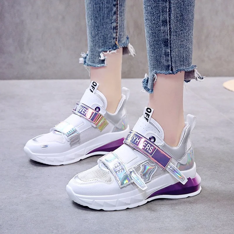 

Harajuku Off Women Casual Dad Sneakers White Shoes Female Autumn Summer Students Walking Hook Loop Shoes Zapatos Tenis Feminino
