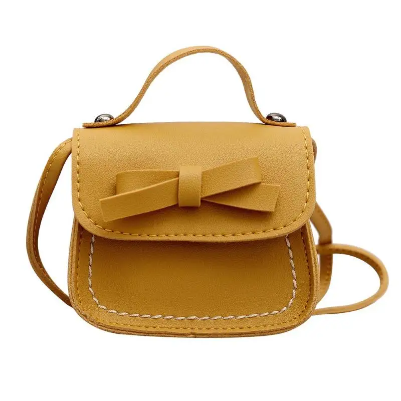 

Children Girls Messenger Bag Cute Bowknot Pure Color Handbags Kids PU Leather Shoulder Bags Mini Crossbody Bag Clutch Handbag