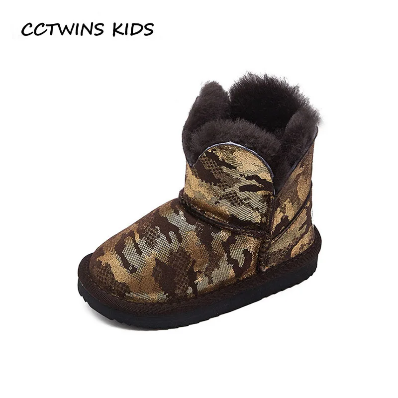 

CCTWINS KIDS 2018 Winter Baby Brand Black Mid Calf Boot Boy Pu Leather Warm Shoe Children Fashion Snow Boot Toddler CS1547