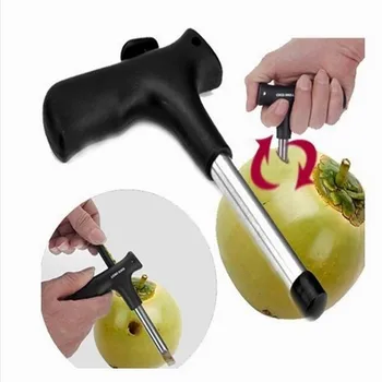 

Free Shipping 50pcs Coconut Opener Tap Young Driller Coco Water Cocoknife Thai Drill Hole Cut Knife Tool Cleaning Stick