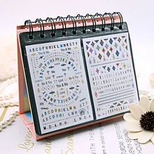 

New Desk Calendar Nail Sticker Collecting Albums Showing Tool 68pcs Water Decals Storage Holder Display