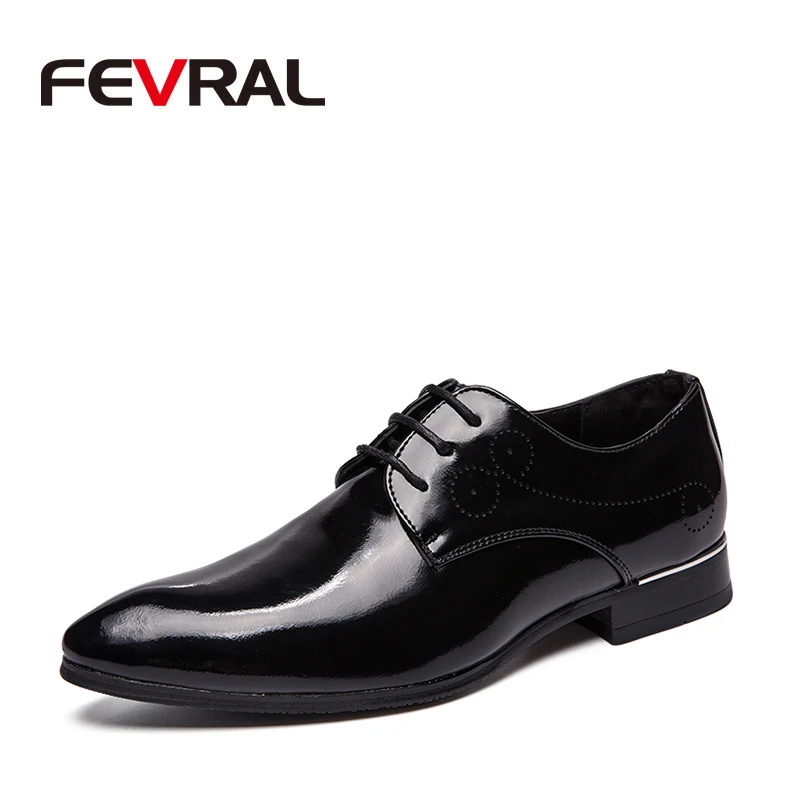 

FEVRAL Men Exquisite Formal Split Leather Shoes For Men Business Dress Shoes Elegant Fashion Men's Flats Male Shoes Size 38-48
