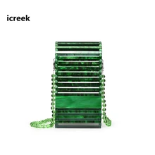 Новое поступление стильная открытая акриловая вечерняя сумка для девушек, повседневный однотонный полосатый клатч, бисерный кошелек, мини-сумка-мессенджер для телефона