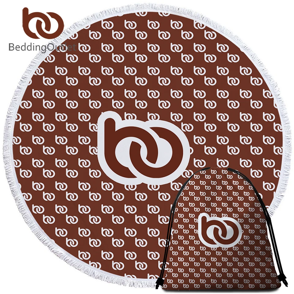 

BeddingOutlet Custom Made Round Beach Towel Print on Demand Tassel Beach Mat Photo DIY Customized Toalla Bath Towel Dropship