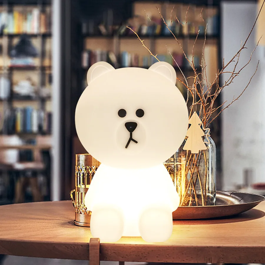 

Thrisdar Cute Rabbit Bear Led Night Lamp Dimmable Baby Sleeping Beside Table Light Children's Toys Christmas gift for Kids Baby
