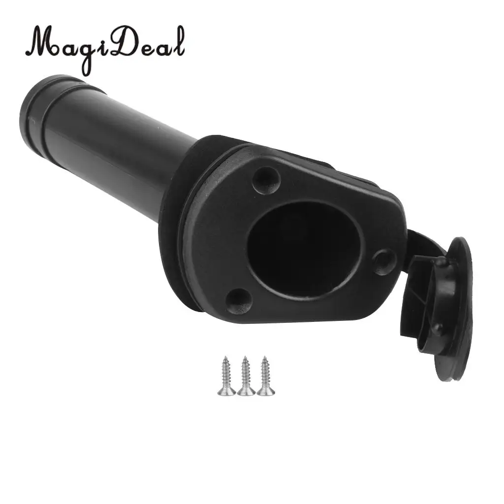 MagiDeal Durable 2 Pieces Nylon Flush Mount Kayak Boat Fishing Rod Holder with Cap Gasket for Rafting Flatable Boat Accessories