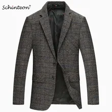 Осень зима мужской повседневный деловой Блейзер шерстяной костюм куртка тонкая верхняя одежда M-4XL