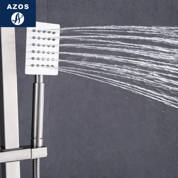 

Azos Shower Head SUS304 Stainless Steel Stainless Steel Single Function RainfallBathroom Pressurized Shower Room Square20mm G1/2