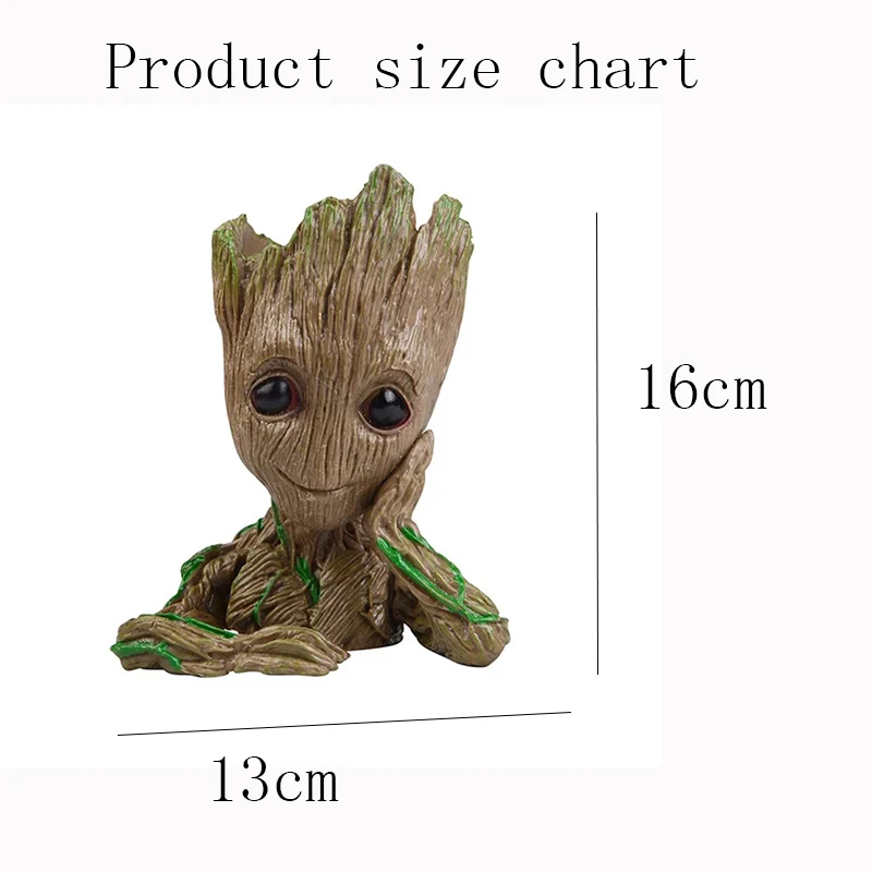 Cute groot decorative flower pot pot pen PVC pot character toy model hero creative guardian of the Galaxy Guard crafts statue Cute groot decorative flower pot pot pen PVC pot character toy model hero creative guardian of the Galaxy Guard crafts statue