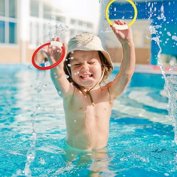 

18PCS Diving Swimming Game Toys Children Summer Pool Set Ring Treasure Diving Underwater Fun Pool Gift Torpedo Launch Rocket Toy