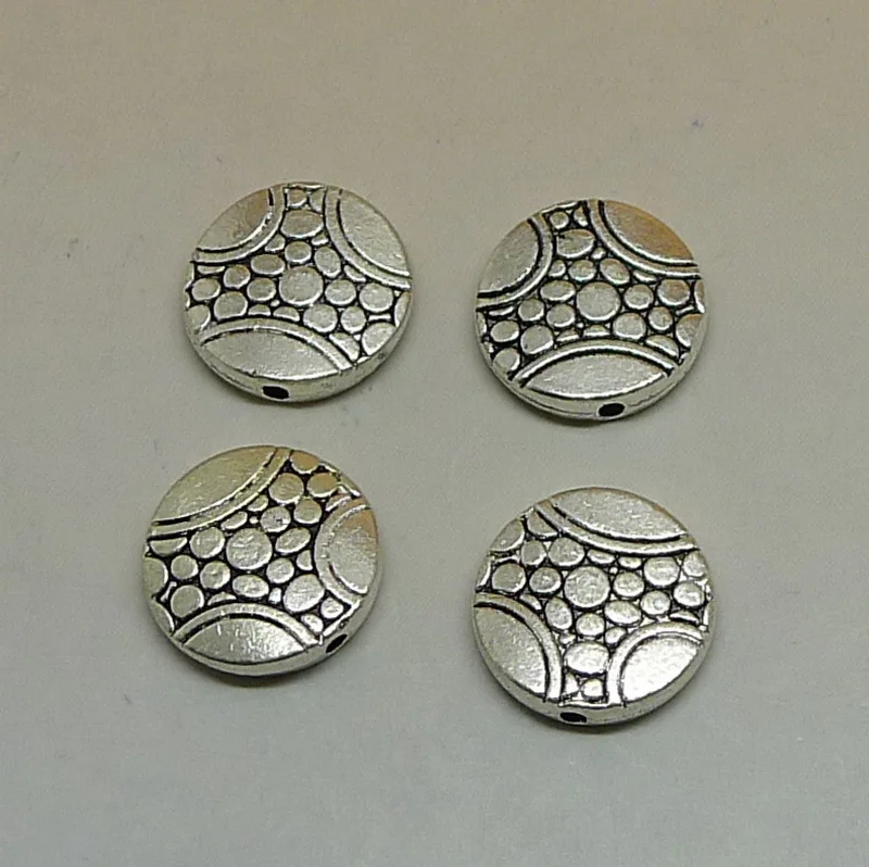 

Free shipping Jewelry components Antique Silver alloy Stone Road Flat beads 8Pcs Small Hole Beads 12.2x2.8mm