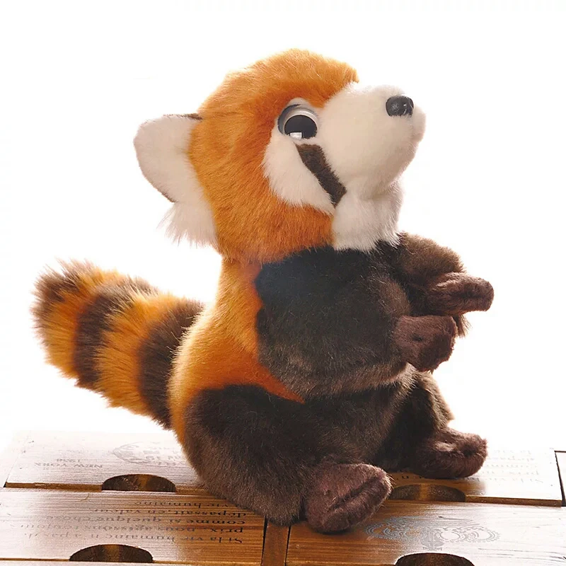 

7" Lifelike Sitting Red Panda Plush Toys Big Eyed Wild Animals Lesser Panda Stuffed Toy Early Education Toys Gift For Kids