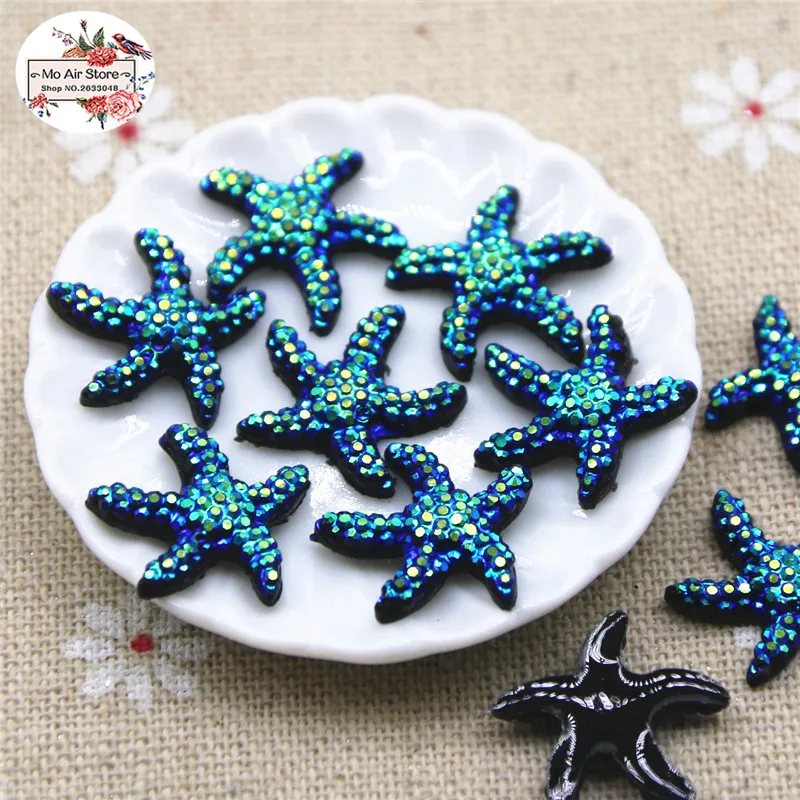 50pcs 16x18mm Sea Star Resin Flatback Cabochon DIY Jewelry Phone Charm Ornament Crafts