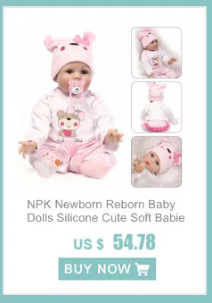 NPK Милые силиконовые куклы Reborn Baby Menina Alive 17 ''кукла для новорожденных с большими глазами Bebe подарок для маленьких девочек