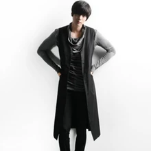 Новинка! Осенняя мода Повседневный жилет мужской длинный черный хлопковый жилет с размером можно настроить S-XXXL