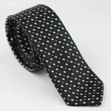 Lammulin Галстуки Забавный галстук черный с серебряной клетчатой клеткой тонкий галстук ЖАККАРДОВЫЙ тканый 6 см узкий галстук джентльмен корбата