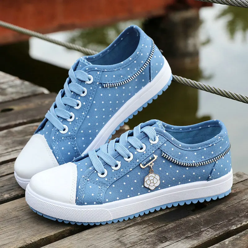 

2019 Summer Classic Low Top Flat Denim Canvas Shoes Women Sneakers Blue New Fashion Casual Lace Up Platform Student Vulcanized