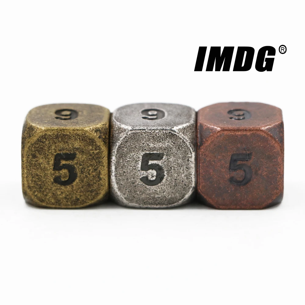 

1pcs D6 Polyhedron RPG Dice 6-sides Accessories Metal Dice DND Different Color Digital Game Dice