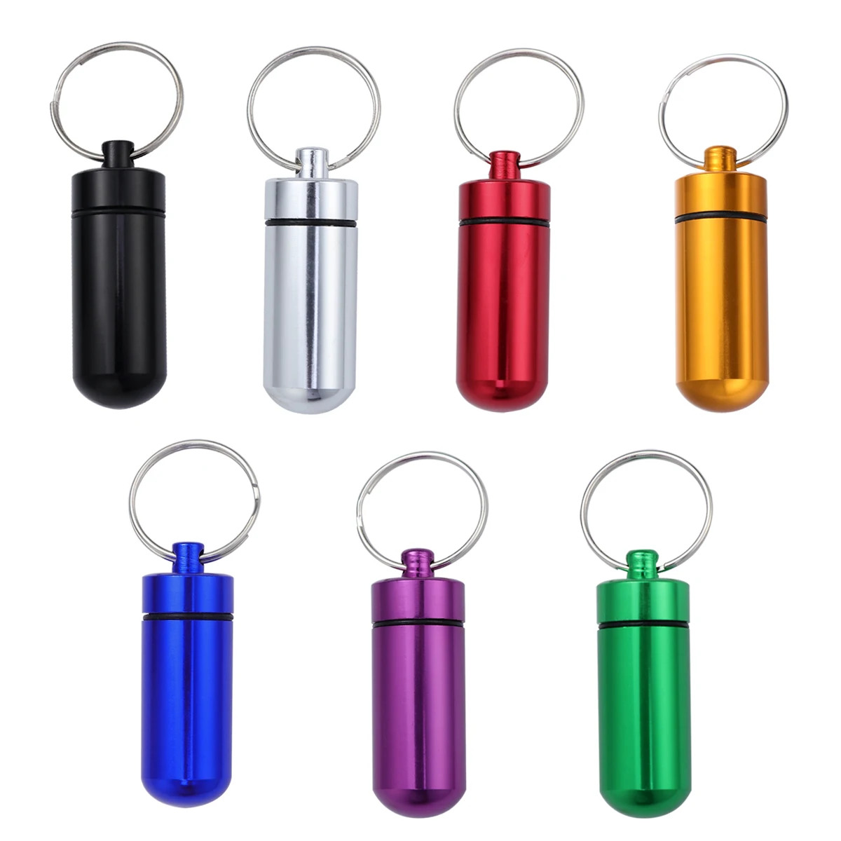 5pcs Waterproof Aluminum Alloy Pill Case Pill Box Pill Holder Bottle