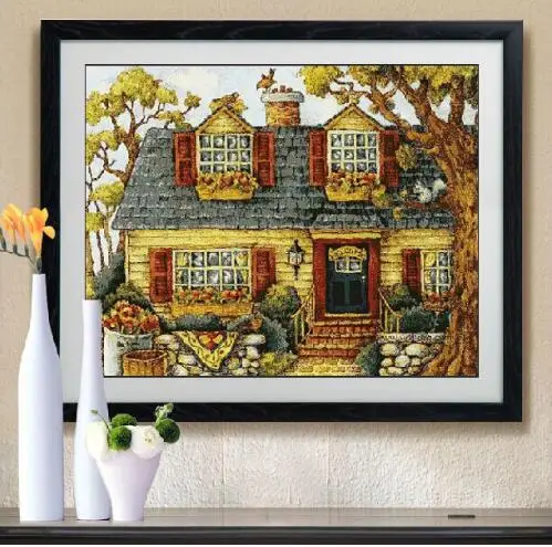 

11CT Printed fabric Embroidery Package Cross Stitch Kits Rose flower