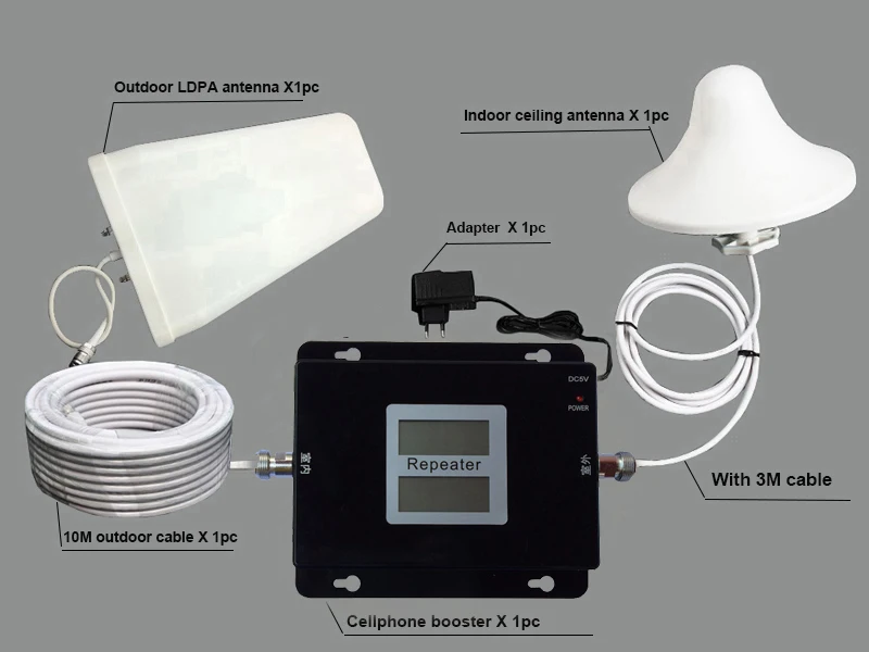 Cheap Price Free shipping LCD GSMDCS 850mhz1800mhz dual band mobile phone signal booster repetidor sinal celular+antenna+Cable (6)