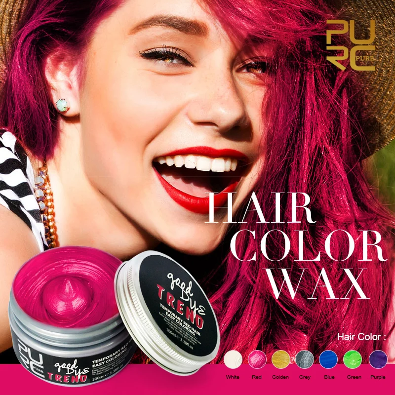 

PURC Professional Disposable DIY Hair Color Wax Dye One-time Molding Paste Red Color Hair Dye Wax Mud Cream 100g
