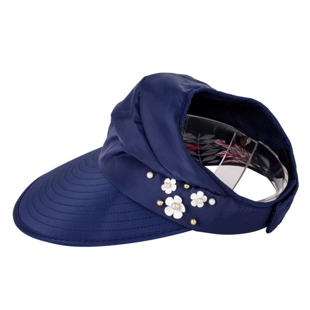 Summer Wide Brim Hat Visor Cap Foldable Fower Beach Sun Hat Women Outdoor Anti-UV hats BBYES