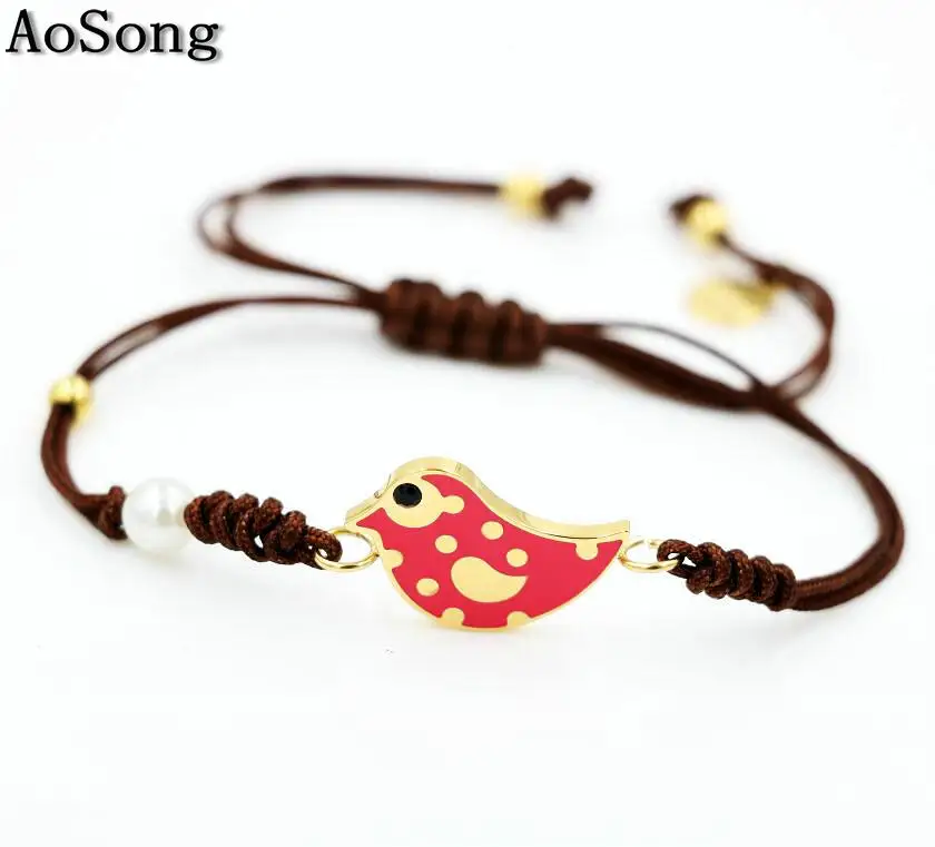 BPPCCR дизайнерский браслет Pulseira Feminina с животными золотого цвета, браслет с птицей из нержавеющей стали, нейлоновые браслеты для женщин и мужчин, ювелирные изделия