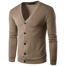 2017 Spring New Men's Sweaters Brand Solid Color V Neck Knitting Cardigan Sweaters Men Casual Slim Fit Knitwear Pull Homme XXL