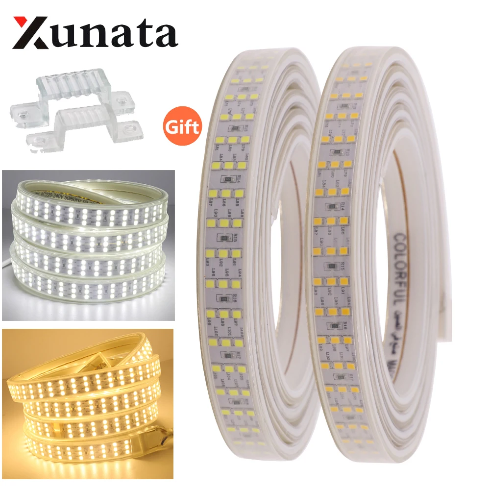 

LED Strip Light 220V EU SMD 2835 Waterproof White Warm Whtie 276 LEDs/m Led Light Flexible Tape LED Light Strip 144LEDs/m
