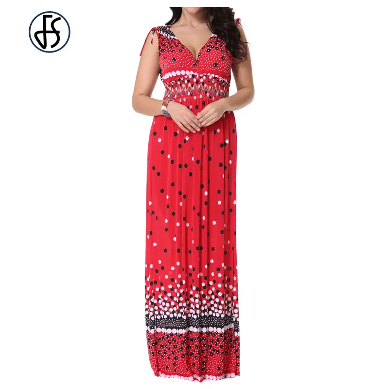 FS Мода Плюс Размеры 6XL 7XL boho летнее платье без рукавов пикантные длинные Макси