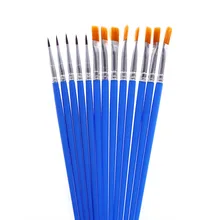 100 шт./компл. акварель гуашь кисти для рисования круглый острый кончик плоские нейлоновые кисти для рисования кисти комплект, принадлежности для живописи