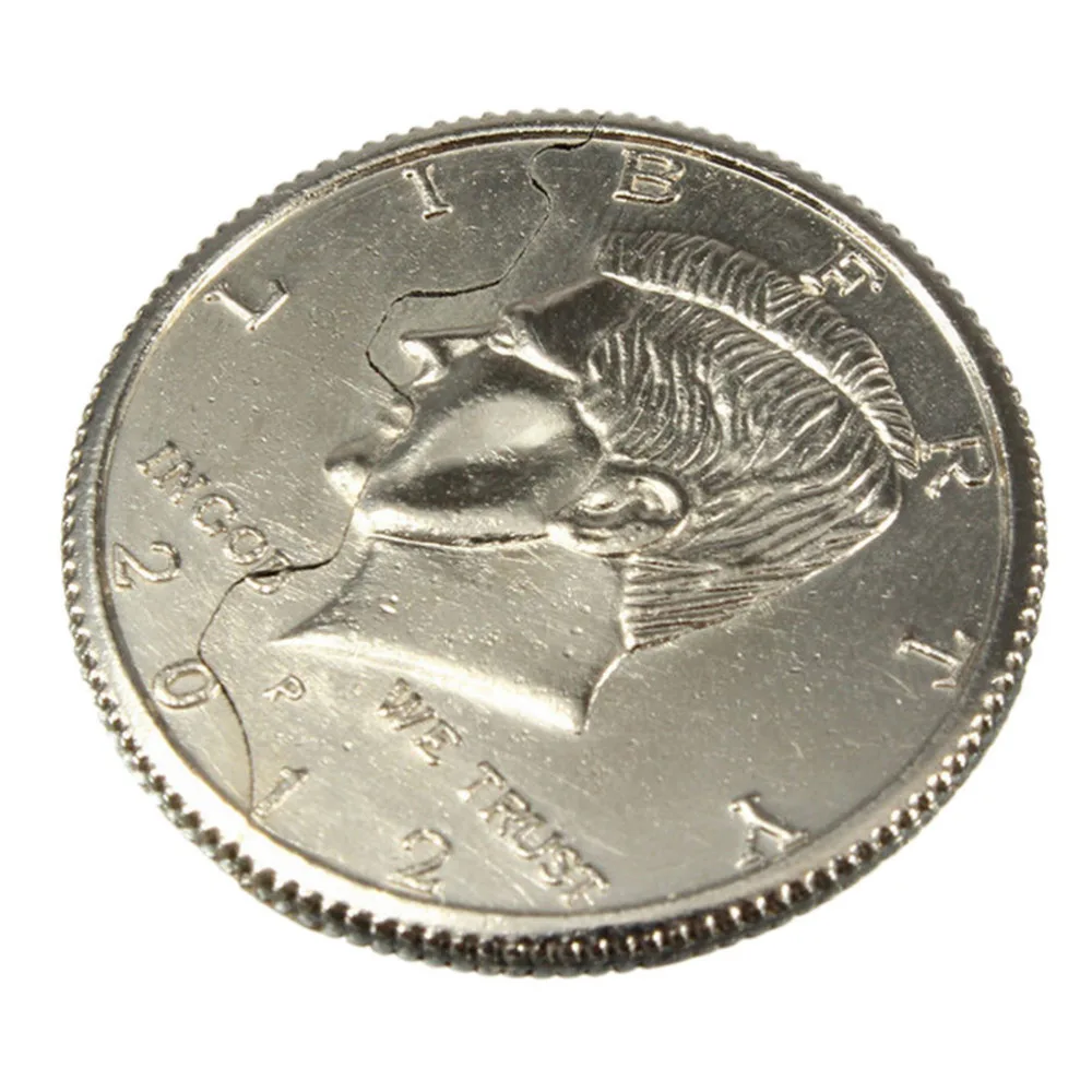 Magic Close-Up Street Trick Bite Coin Bite Restored Half Dollar illusion SF 