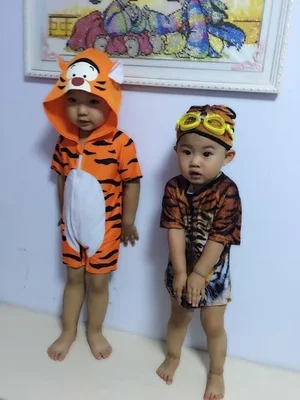 2 pz tiger stampa one piece swimwear dei bambini delle neonate ragazzi costumi da bagno costume