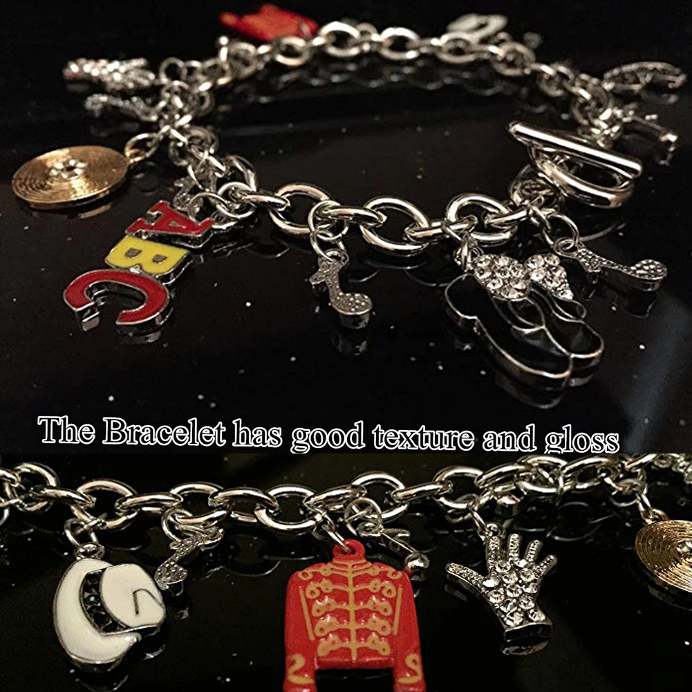 Bracelet with Classic Michael Jackson Necklace for Michael Jackson Fans Memorial Collection
